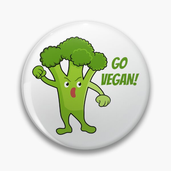 Item preview, Funny broccoli illustration with Go vegan text - Plant Based Lifestyle design designed and sold by GraphicDream.