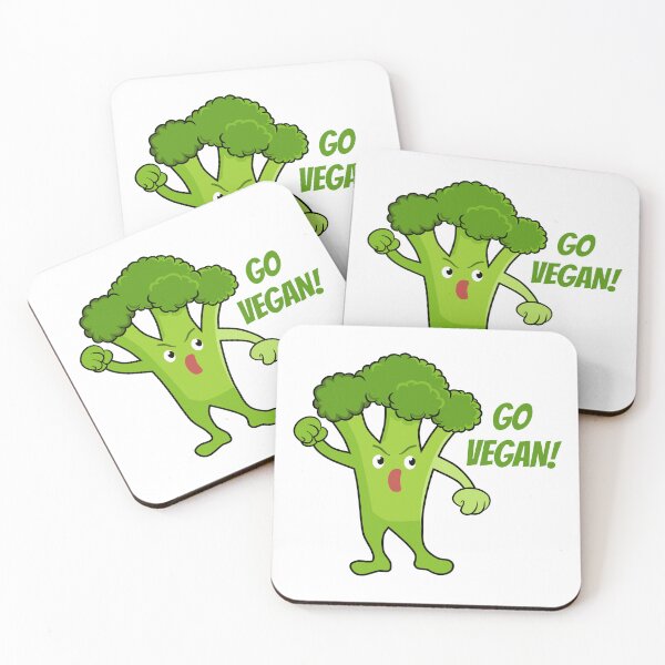 Item preview, Funny broccoli illustration with Go vegan text - Plant Based Lifestyle design designed and sold by GraphicDream.