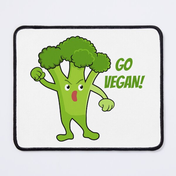 Item preview, Funny broccoli illustration with Go vegan text - Plant Based Lifestyle design designed and sold by GraphicDream.