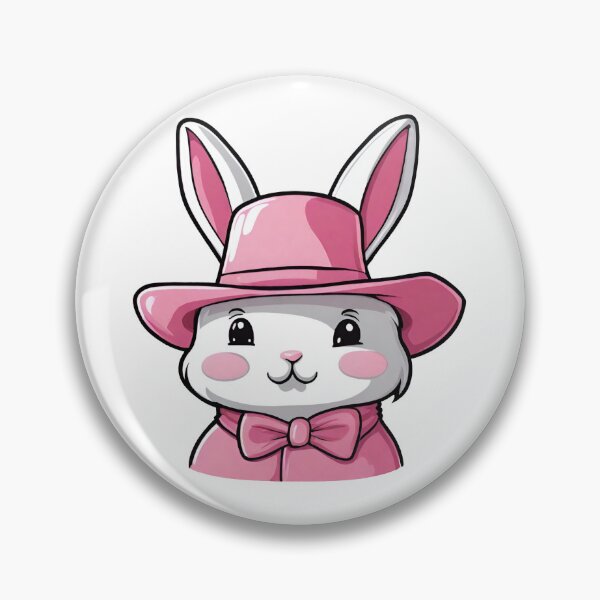 Item preview, Pink Bunny Wearing Pink Hat, Cute Pink Rabbit, Pink Easter Bunny designed and sold by PurpleWay.