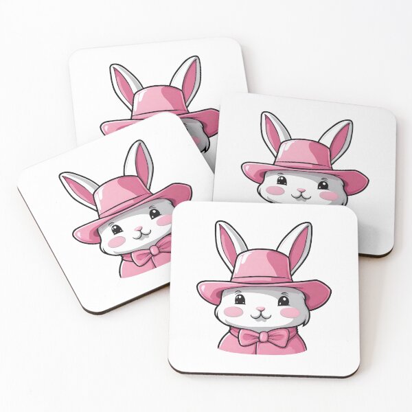 Item preview, Pink Bunny Wearing Pink Hat, Cute Pink Rabbit, Pink Easter Bunny designed and sold by PurpleWay.