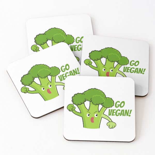 Item preview, Funny broccoli illustration with Go vegan text - Plant Based Lifestyle design designed and sold by GraphicDream.