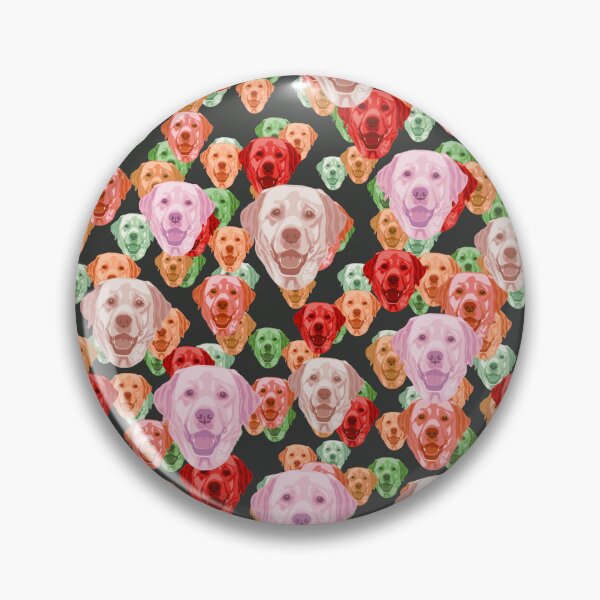Item preview, Smiling Labrador Retriever Faces Floral-like Pink Multicolored Pattern designed and sold by DuFauna.