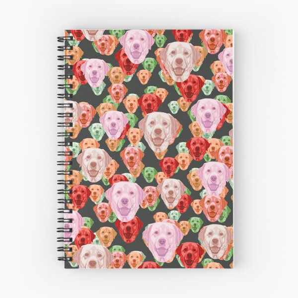 Item preview, Smiling Labrador Retriever Faces Floral-like Pink Multicolored Pattern designed and sold by DuFauna.