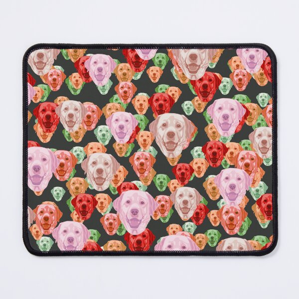 Item preview, Smiling Labrador Retriever Faces Floral-like Pink Multicolored Pattern designed and sold by DuFauna.
