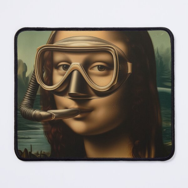 Item preview, Funny Mona Lisa, Bored Mona Lisa, Snorkeling Mona Lisa designed and sold by PrintShangri-La.