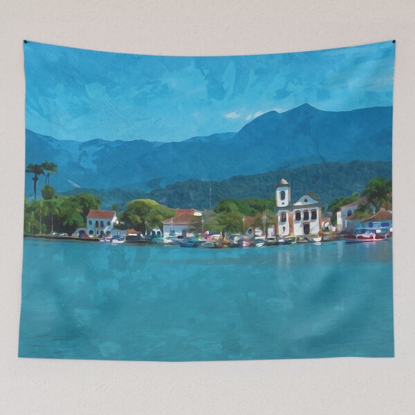 Item preview, Port of the colonial city of Paraty in Brazil in watercolor designed and sold by Intermundium.