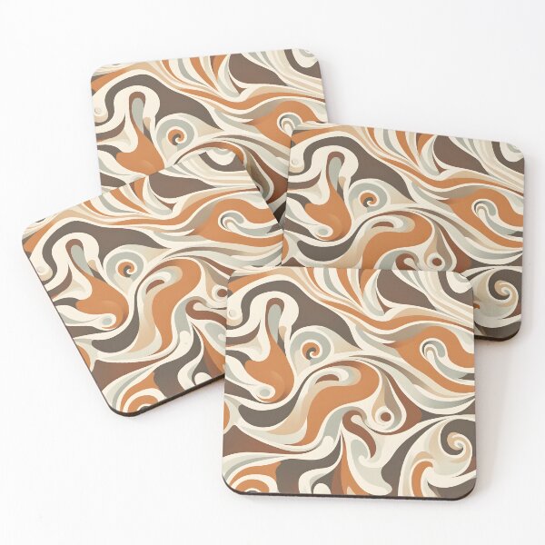 Item preview,  Mid Century Modern Liquid Swirl,  Burnt Sienna, Dark Brown designed and sold by Prints and Lifestyle.