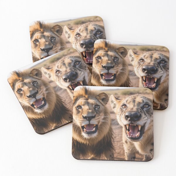 Item preview, Lion and hyena taking selfie designed and sold by RK - Shop.