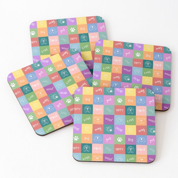 Item preview, Colorful squares with cute dogs  designed and sold by colorleafz.