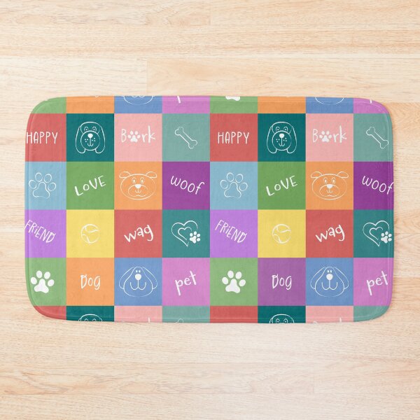 Item preview, Colorful squares with cute dogs  designed and sold by colorleafz.