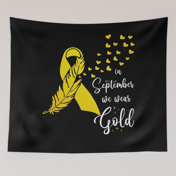 Item preview, In September We Wear Gold Childhood Cancer Awareness Ribbon designed and sold by MobyStickers.