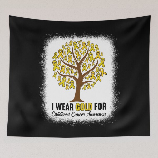 Item preview, I Wear Gold for Childhood Cancer Awareness Shirt Tree Ribbon designed and sold by MobyStickers.