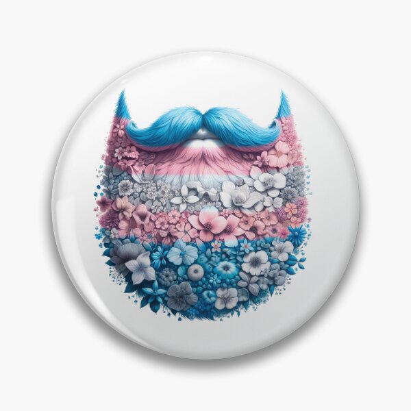 Item preview, Floral Beard: Trans Pride in Bloom designed and sold by PrideDownUnder.