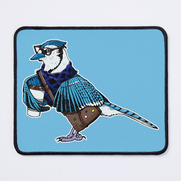 Item preview, Hipster Blue Jay with Coffee designed and sold by deancoledesign.