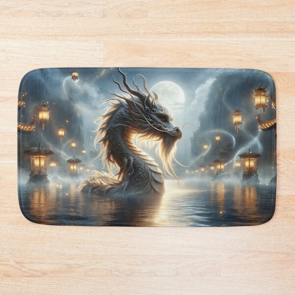 Item preview, Water Dragon on a Mystic Full Moon Night designed and sold by FriskyLemur.