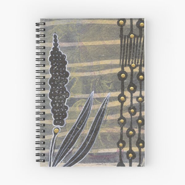 Item preview, Flower Bud Art Card Hand Stamped Grey Neutral Black and White designed and sold by Sheree Burlington.