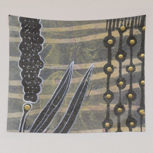 Item preview, Flower Bud Art Card Hand Stamped Grey Neutral Black and White designed and sold by Sheree Burlington.