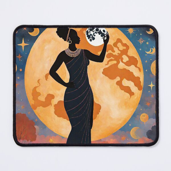 Item preview, Celestial Zodiac Black Goddess Queen Digital Printable Art designed and sold by kelvinmonye.