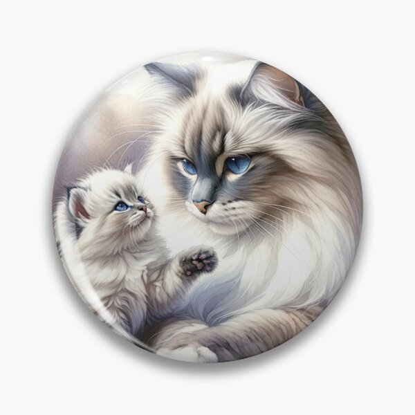 Item preview, Sacred Birman mother cat with kitten designed and sold by CardsStudio.