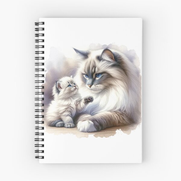 Item preview, Sacred Birman mother cat with kitten designed and sold by CardsStudio.