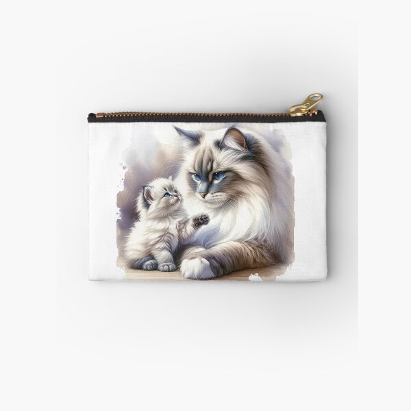 Item preview, Sacred Birman mother cat with kitten designed and sold by CardsStudio.