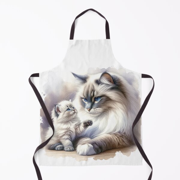 Item preview, Sacred Birman mother cat with kitten designed and sold by CardsStudio.
