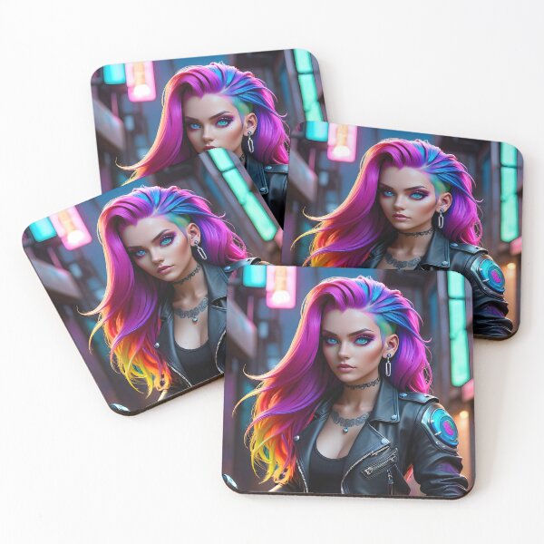 Item preview, Copy of "Heart Breaker 2" Mystical Leather clad Biker Girl, fantasy art  designed and sold by PineappleBlend.