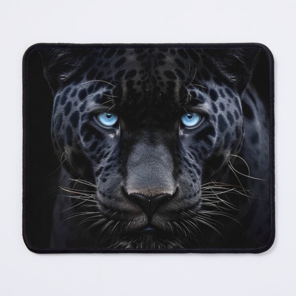 Item preview, BLACK JAGUAR WITH BLUE EYES BLACK BACKGROUND designed and sold by JOTAMIKE.