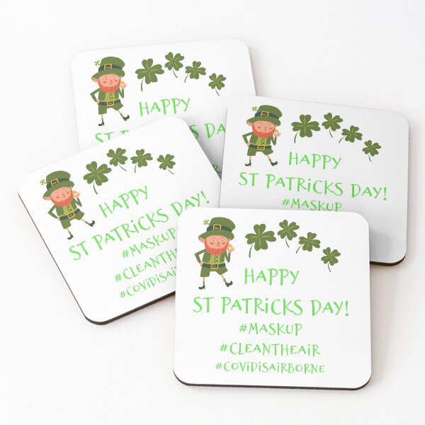 Item preview, HAPPY ST PATRICKS DAY #MASKUP #CLEANTHEAIR #COVIDISAIRBORNE designed and sold by SUPA PRINTZZ.
