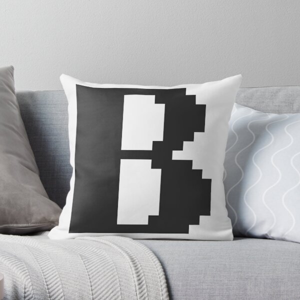 pixel art, B, pronounced, biː,  BEE, capital, second, letter,  ISO Throw Pillow