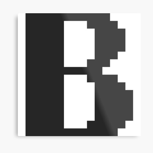 pixel art, B, pronounced, biː,  BEE, capital, second, letter,  ISO Metal Print