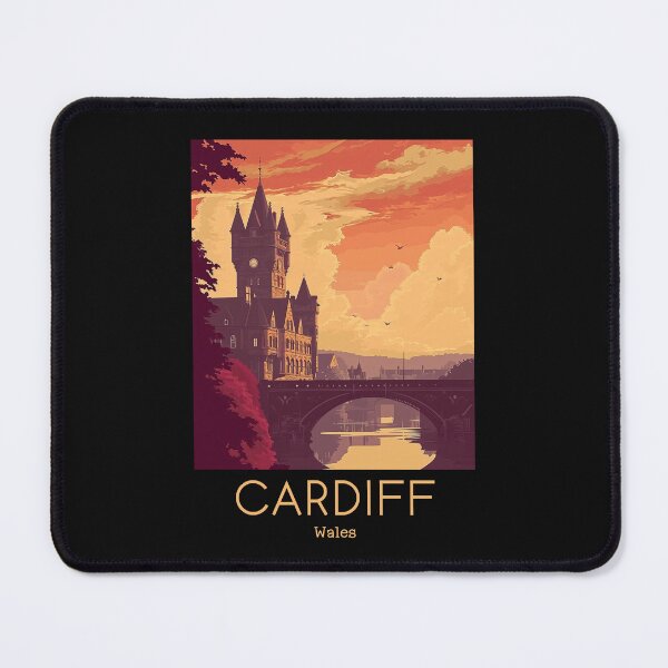 Item preview, A Vintage Travel Illustration of Cardiff - Wales designed and sold by GoodOldVintage.