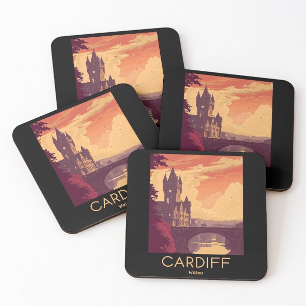 Item preview, A Vintage Travel Illustration of Cardiff - Wales designed and sold by GoodOldVintage.