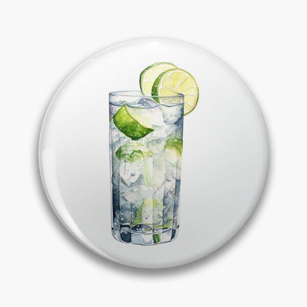 Item preview, Water color drawing of a gin & tonic designed and sold by LazyOtterPrints.