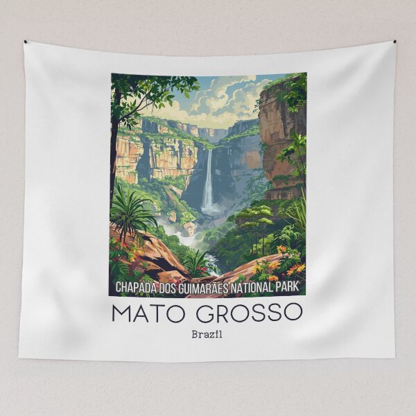 Item preview, A Vintage Travel Illustration of Chapada dos Guimarães National Park - Mato Grosso -  Brazil designed and sold by GoodOldVintage.