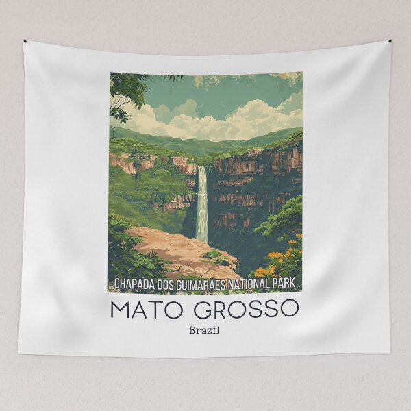 Item preview, A Vintage Travel Illustration of Chapada dos Guimarães National Park - Mato Grosso -  Brazil designed and sold by GoodOldVintage.