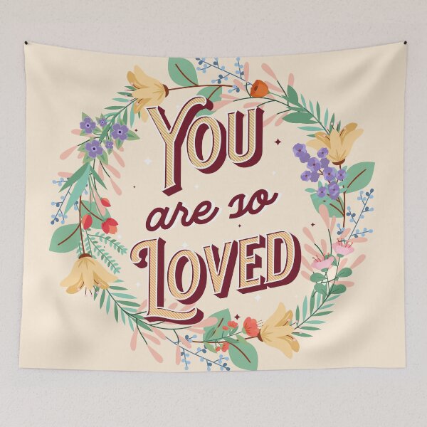 Item preview, You Are So Loved with Floral Wreath designed and sold by jmariemdesigns.