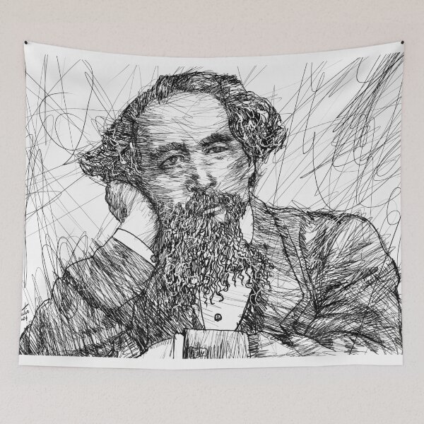 Item preview, CHARLES DICKENS - ink portrait .6 designed and sold by lautir.