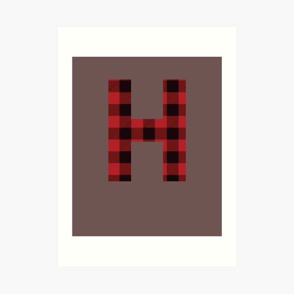 letter f red black plaid buffalo flannel t shirt art print by trendymerch redbubble
