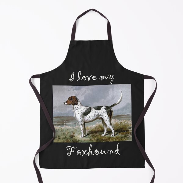 Item preview, I love my Foxhound Watercolor from Vero Shaw (1881) Illustrated Book of the Dog - white text designed and sold by ElegantTeaTime.