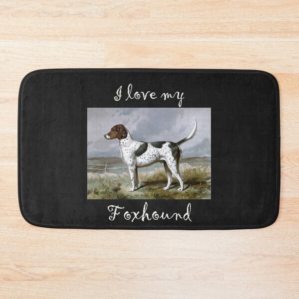 Item preview, I love my Foxhound Watercolor from Vero Shaw (1881) Illustrated Book of the Dog - white text designed and sold by ElegantTeaTime.