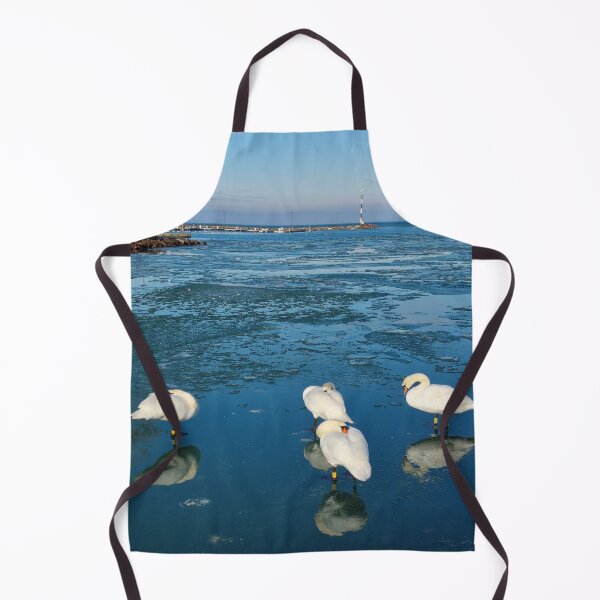Item preview, Swans standing on Ice in Port's Winter Pause designed and sold by Gaboro.