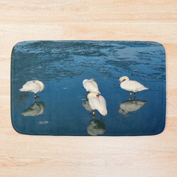 Item preview, Swans standing on Ice in Port's Winter Pause designed and sold by Gaboro.