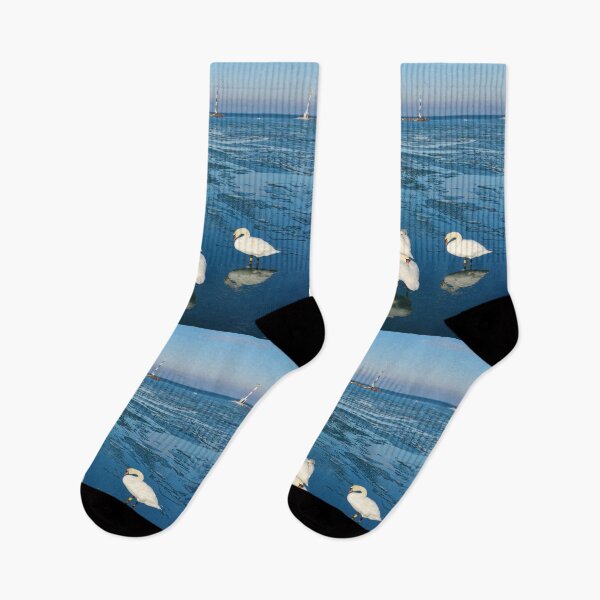 Item preview, Swans standing on Ice in Port's Winter Pause designed and sold by Gaboro.