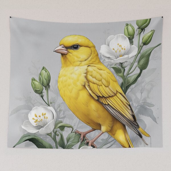 Item preview, Birth Month Bird and Flower - April Canary & Sweat Pea designed and sold by waterhutch.