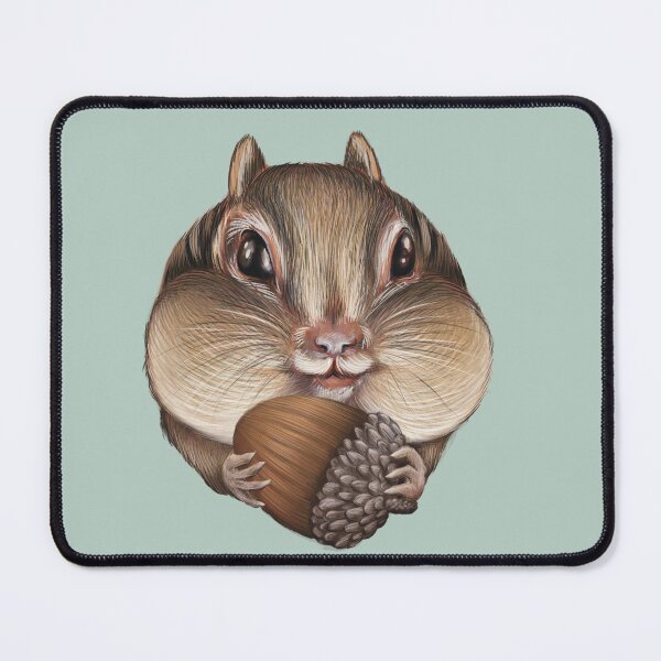 Item preview, Round Chipmunk with Acorn designed and sold by Lauren Tregenza Fine Art.