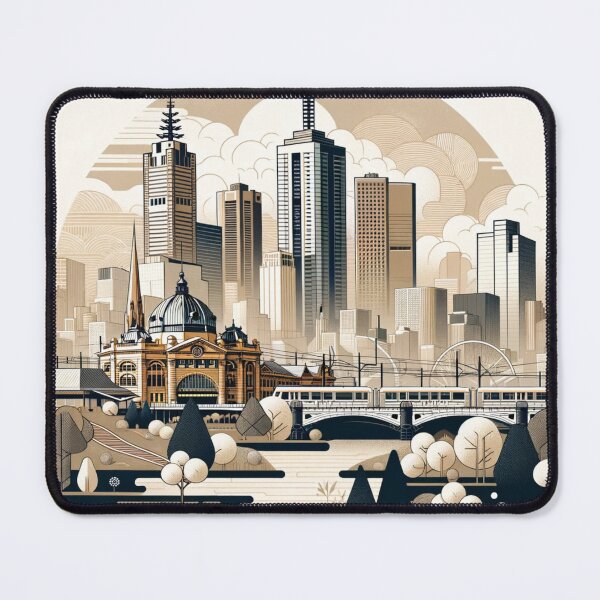 Item preview, Melbourne Harmony: Japandi-Inspired Urban Tapestry designed and sold by MythicBiscuit.