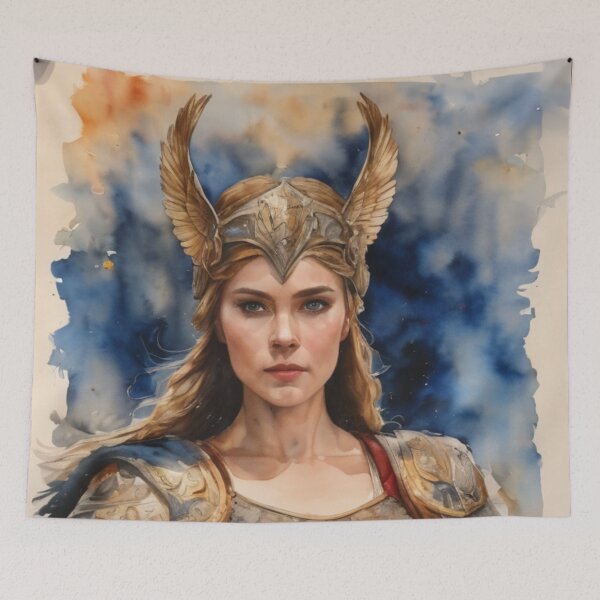 Item preview, Valkyries Flight Norse Myth Inspired Painting designed and sold by HecatesDelights.