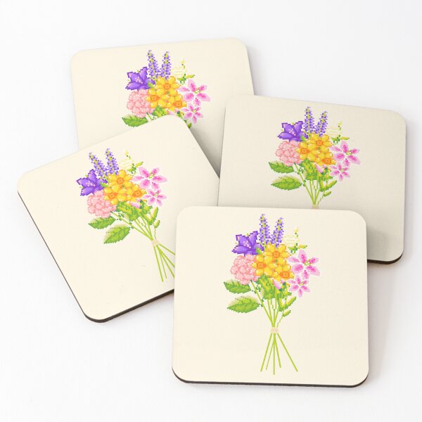 Item preview, Pixelated Dopamine Floral Bouquet Colorful Flowers designed and sold by purrrmerch.